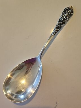 Antique European 800 Continental Silver Serving Spoon 10"